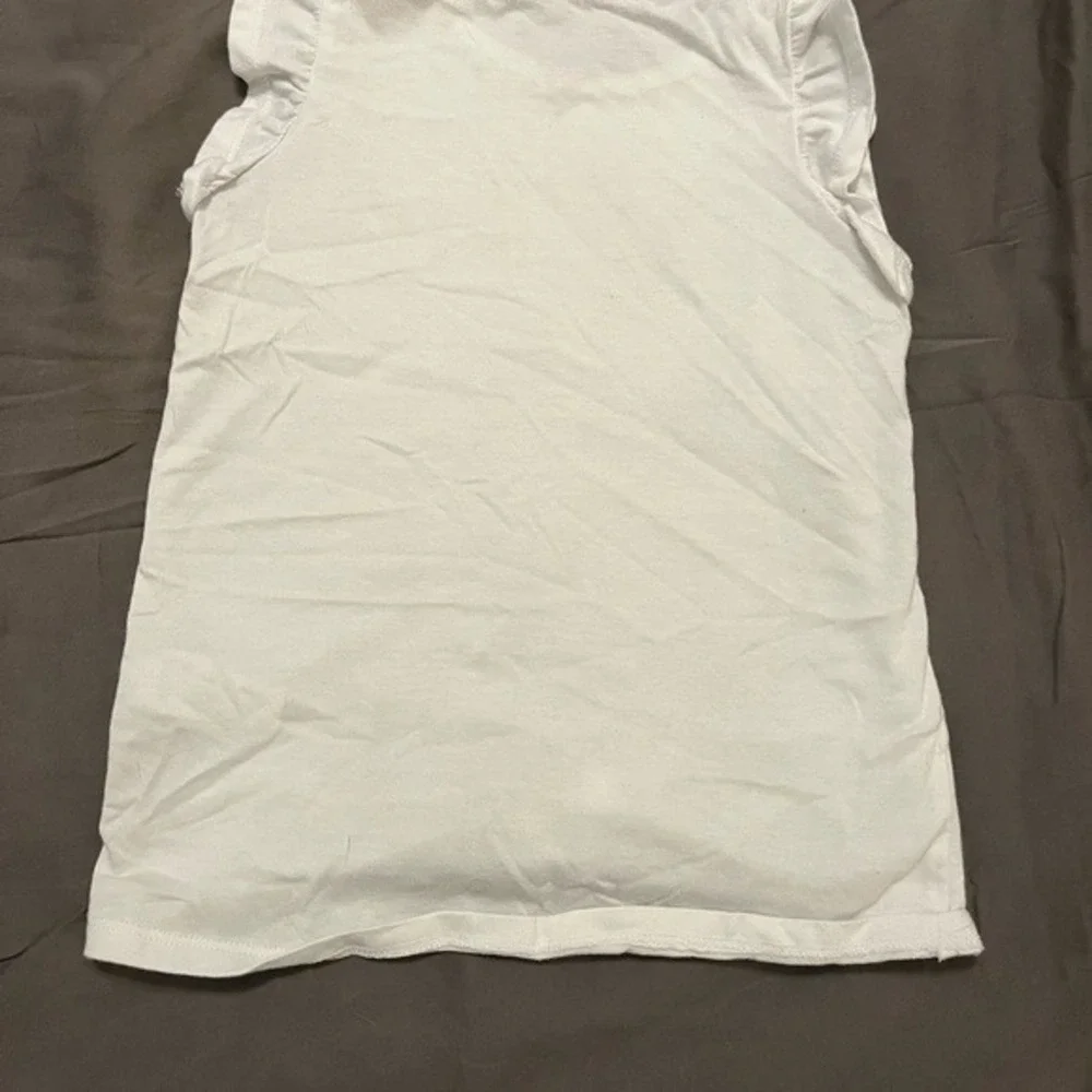 Tommy Bahama‎ Girls White Paris Puppy Sequin Tie Front Ruffle Top Size M 7/8